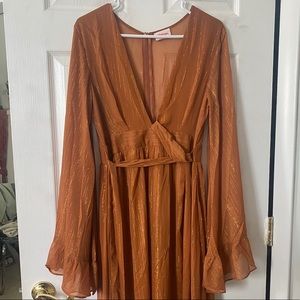 SHOWPO US 8 Dangerous Woman Maxi Dress in Rust